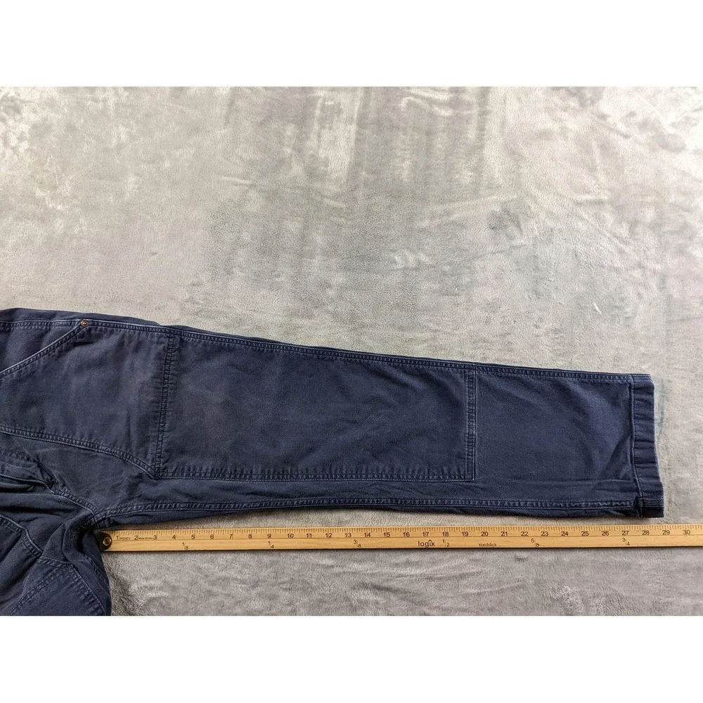 Best Made Co. Pants Mens 34x30 Blue Canvas Double Knee Workwear Stretch Utility